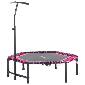 Hexagonal Jumparoo, 4.5ft Outdoor Bouncer with Adjustable Bar, Pink, for Youthful Explorers