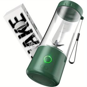 Portable Blender USB Rechargeable, Personal Size Blender for Shakes and Smoothies, Strong Cutting Power with Six Blades, 13.5Oz Juicer Cup for Sp